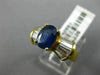 ESTATE WIDE 2.71CT DIAMOND & AAA OVAL SAPPHIRE 14KT YELLOW GOLD ENGAGEMENT RING