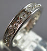 .12CT DIAMOND 14KT WHITE GOLD FILIGREE BEADED ETERNITY WEDDING ANNIVERSARY RING