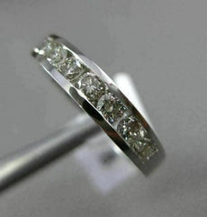 ESTATE .72CT DIAMOND 14KT WHITE GOLD 3D 7 STONE CHANNEL WEDDING ANNIVERSARY RING