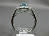 LARGE 2.10CT DIAMOND & AAA BLUE TOPAZ 14K WHITE GOLD FILIGREE SQUARE FLOWER RING