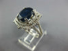 LARGE 6.18CT DIAMOND & SAPPHIRE 14KT WHITE GOLD OVAL DOUBLE HALO ENGAGEMENT RING