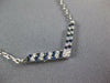 .30CT DIAMOND & AAA SAPPHIRE 18KT WHITE GOLD 3D CLASSIC 2 ROW V SHAPE NECKLACE
