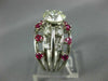 ESTATE EXTRA LARGE 2.54CT DIAMOND & AAA RUBY PLATINUM MULTI ROW ENGAGEMENT RING