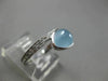 WIDE 1.35CT DIAMOND & AAA CABOCHON AQUAMARINE 18KT WHITE GOLD TRILLION LOVE RING