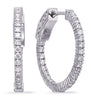 .47CT DIAMOND 14KT WHITE GOLD 3D ROUND CLASSIC INSIDE OUT HOOP HANGING EARRINGS