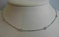 1.05CTW DIAMOND BY THE YARD 14K WHITE GOLD STATION NECKLACE F/G VVS/VS #19759