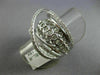 ESTATE LARGE 1.12CT DIAMOND 18KT WHITE GOLD MULTI ROW CRISS CROSS OPEN FUN RING