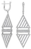 LARGE 1.65CT DIAMOND 18KT WHITE GOLD TRIANGULAR GEOMETRICAL FUN HANGING EARRINGS