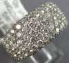 LARGE 2.67CT DIAMOND 14KT WHITE GOLD 3D MULTI ROW PAVE CLASSIC ANNIVERSARY RING