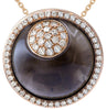 8.54CT DIAMOND & AAA SMOKEY QUARTZ 14KT ROSE GOLD 3D CIRCULAR FUN LOVE NECKLACE