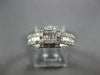 ESTATE .42CT DIAMOND 18KT WHITE GOLD ROUND & BAGUETTE CLASSIC CLUSTER FUN RING