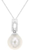 .05CT DIAMOND & AAA SOUTH SEA PEARL 14KT WHITE GOLD SOLITAIRE FLOATING PENDANT