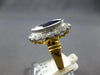 LARGE 3.19CT DIAMOND & AAA SAPPHIRE 18K 2 TONE GOLD 3D FLORAL ENGAGEMENT RING