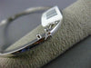 ESTATE .10CT DIAMOND 14KT WHITE GOLD PAST PRESENT FUTURE FLOWER BANGLE BRACELET