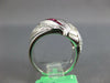 2.70CT DIAMOND & AAA RUBY 18KT WHITE GOLD ROUND & BAGUETTE CRISS CROSS LOVE RING