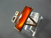 .07CT DIAMOND & AAA ORANGE AGATE 14KT ROSE GOLD 3D SQUARE RECTANGULAR FUN RING