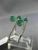 ESTATE LARGE 2.21CT DIAMOND & AAA EMERALD 14KT WHITE GOLD CLASSIC MULTI ROW RING