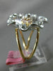 ESTATE LARGE .60CT WHITE & PINK DIAMOND 18K WHITE & PINK GOLD 3D FLOWER FUN RING