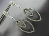 LARGE 1.88CT WHITE & CHOCOLATE FANCY DIAMOND 14KT WHITE GOLD 3D HANGING EARRINGS