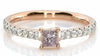 .53CT WHITE & PINK DIAMOND 18K ROSE GOLD PRINCESS & ROUND LUCIDA ENGAGEMENT RING