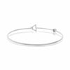 ESTATE .13CT DIAMOND 14KT WHITE GOLD 3D CLASSIC PAVE ARROW LOVE BANGLE BRACELET
