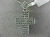 ESTATE LARGE 1.26CT ROUND DIAMOND 14K WHITE GOLD 3D CLASSIC CROSS PENDANT #19122