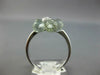 ESTATE 4.52CT DIAMOND & AAA GREEN AMETHYST 14KT WHITE GOLD 3D FLOWER LOVE RING