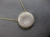 ESTATE LARGE 1.79CT DIAMOND 14KT YELLOW GOLD ROUND PAVE CIRCULAR LOVE NECKLACE
