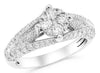 ESTATE 1.48CT DIAMOND 14K WHITE GOLD 3D CLASSIC ROUND FLOWER INVISIBLE LOVE RING