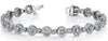 4.79CT DIAMOND 14KT WHITE GOLD 3D CLASSIC MULTI FLOWER ETERNITY TENNIS BRACELET