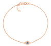ESTATE SOLID 14KT ROSE GOLD 3D EVIL EYE LUCKY FUN ADJUSTABLE BRACELET