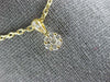 ESTATE SMALL .20CT DIAMOND 18KT YELLOW GOLD 3D CLUSTER FLOWER LOVE PENDANT