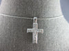.50CT DIAMOND 14KT WHITE GOLD 3D PRINCESS CHANNEL INVISIBLE CROSS PENDANT #27696