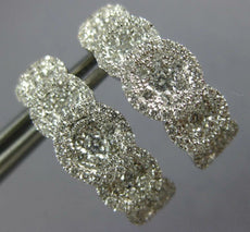 1.33CT DIAMOND 18K WHITE GOLD MULTI FLOWER CLUSTER LEVERBACK HANGING EARRINGS