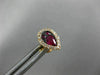 ESTATE .57CT DIAMOND & AAA RUBY 14KT ROSE GOLD CLASSIC PEAR HALO STUD EARRINGS