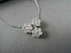 ANTIQUE 1.14CT ROUND CUT DIAMOND 14KT WHITE GOLD CLASSIC TRIPLE FLOWER PENDANT