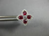 ESTATE 2.19CT DIAMOND & AAA RUBY 18KT WHITE GOLD 3D FLOWER CLASSIC STUD EARRINGS