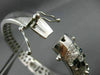 ANTIQUE 7.0CT DIAMOND & AAA SAPPHIRE 14K WHITE GOLD FLOWER BANGLE BRACELET 20984