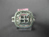WIDE .78CT DIAMOND 18KT WHITE GOLD 3D ROUND & ASSHER SQUARE HALO ENGAGEMENT RING