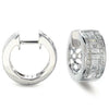 WIDE 1.62CT DIAMOND 14KT WHITE GOLD 3D 3 ROW INVISIBLE HUGGIE HANGING EARRINGS