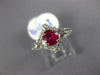 ESTATE .85CT DIAMOND & AAA RUBY 18KT WHITE GOLD 3D ROUND SQUARE ENGAGEMENT RING