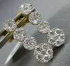 ESTATE .63CT DIAMOND 18KT YELLOW GOLD 3D CLUSTER FLOWER JOURNEY HANGING EARRINGS