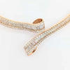 LARGE 18.81CT DIAMOND 18KT YELLOW GOLD 3D ROUND & BAGUETTE CUFF TENNIS NECKLACE