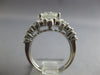 ESTATE LARGE 4.21CT DIAMOND 18K WHITE GOLD OVAL ROUND & BAGUETTE ENGAGEMENT RING