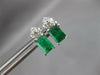 1.22CT DIAMOND & AAA EMERALD 14KT WHITE GOLD 3D EMERALD CUT STUD EARRINGS #27128