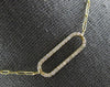 ESTATE .62CT DIAMOND 14KT YELLOW GOLD 3D CLASSIC OPEN OVAL LINK LOVE NECKLACE