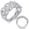 ESTATE WIDE 1.11CT DIAMOND 14KT WHITE GOLD 3D CLASSIC LOVE KNOT LINK FUN RING