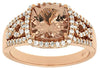 WIDE 2.35CT DIAMOND & AAA MORGANITE 14KT ROSE GOLD CUSHION HALO ENGAGEMENT RING