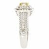 1.57CT WHITE & FANCY YELLOW DIAMOND 18K 2 TONE GOLD CUSHION & ROUND CLASSIC RING
