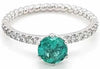 .80CT DIAMOND & AAA EMERALD 18KT WHITE GOLD ROUND SOLITAIRE ROPE ENGAGEMENT RING